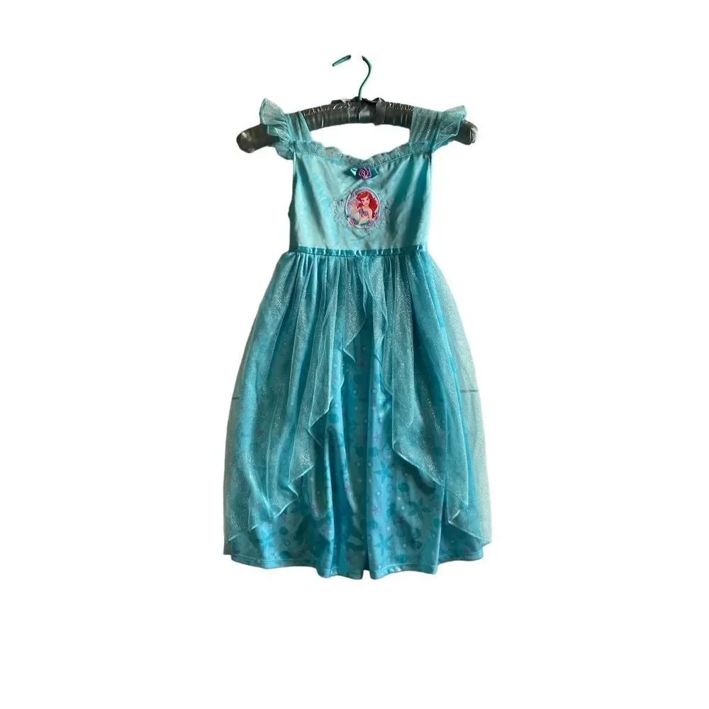 Disney princess Ariel, the little mermaid, short sleeve fantasy nightgown size 6 - Picture 2 of 6